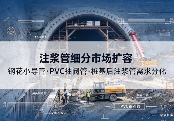 金州注浆管细分市场扩容，隧道钢花小导管、PVC 袖阀管、桩基后注浆管需求分化